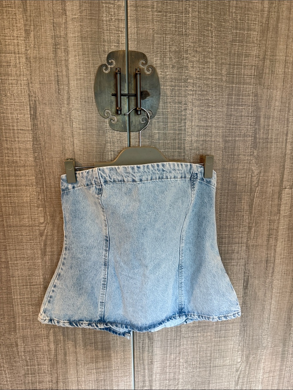 Zara‎ Denim Strapless Corset Top